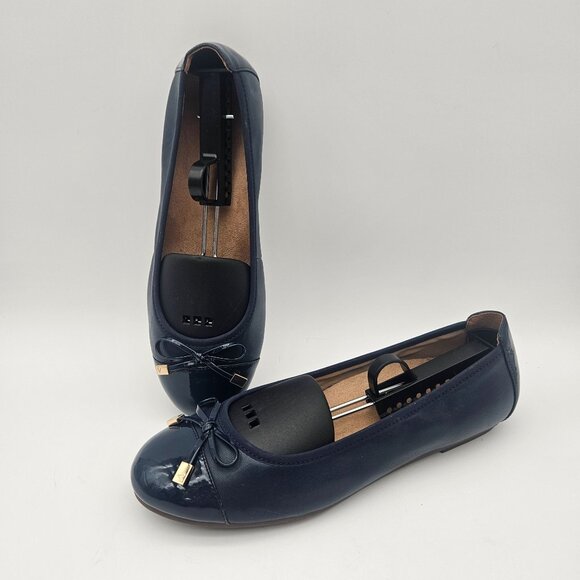 Vionic Minna Navy Blue Bow Ballet Flat Womens Sz 9 NEW - Picture 1 of 7